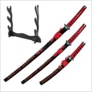 Repliki - broń - ZESTAW KATANA WAKIZASHI TANTO ZE STOJAKIEM 5KM30-3PC - miniaturka - grafika 1