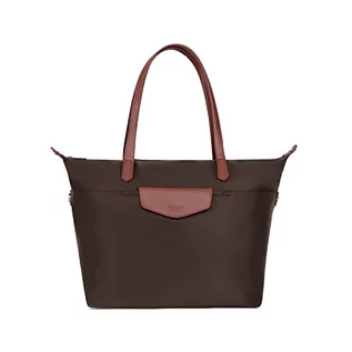 Torebki damskie - Hexagona POP, damska torba na ramię Paryż kolekcja POP ciemnobrązowa w nylonowej torbie na ramię damska torebka crossbody mała torebka, Marron foncé, L: 46 x wys.: 28,5 x P: 14 cm - xga-176572--marron-fonce - grafika 1