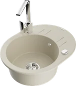 Zlewozmywaki z baterią - Mexen Kevin zlewozmywak granitowy 1-komorowy z ociekaczem i baterią kuchenną Rita, beżowy - 6517-69-670300-00 - miniaturka - grafika 1