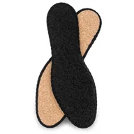 Akcesoria obuwnicze - Zimowe wkładki wełniane do butów obszywane utrzymujące ciepło czarne 26 - miniaturka - grafika 1