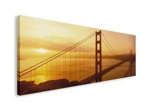 Golden Gate San Francisco o zachodzie słońca - obraz na płótnie - Obrazy i zdjęcia na płótnie - miniaturka - grafika 1