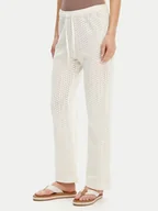 Spodnie sportowe damskie - Roxy Spodnie materiałowe ERJX603437 Écru Regular Fit - miniaturka - grafika 1