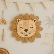 Lampy stojące - Lampka ścienna drewniana Lew Borys - miniaturka - grafika 1