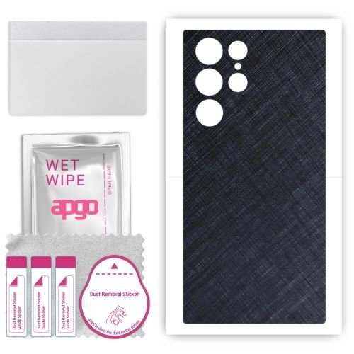 folia naklejka skórka strukturalna na TYŁ do Samsung Galaxy S24 Ultra - Tytan Niebieski - apgo SKINS