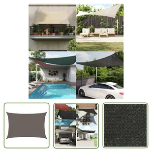 The Living Store Żagiel przeciwsłoneczny - 160 g/m² - antracytowy - 3 -5x4 -5m - HDPE - Żagiel Ogrodowy - Parasole ogrodowe - miniaturka - grafika 1