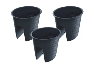 Prosperplast Donica balustradowa Ratolla Railing, 3 elementy (Owalny, Antracytowy) - Skrzynie ogrodowe - miniaturka - grafika 1