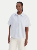 Koszule damskie - Calvin Klein Koszula LV00QS7652 Błękitny Relaxed Fit - miniaturka - grafika 1