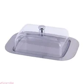 Inne naczynia kuchenne - Kamille Stalowa maselniczka, pojemnik na masło z przezroczystą pokrywą 7008 - miniaturka - grafika 1