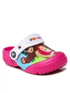 Buty dla dziewczynek - Crocs Klapki Masha Bear Patch Clog Kids 207079 Różowy - grafika 1