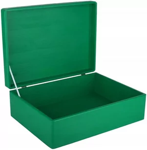 Drewniane pudełko skrzynka z wiekiem, 40x30x14 cm, zielone, do decoupage dokumentów zabawek narzędzi - Pudełka i szkatułki - miniaturka - grafika 1