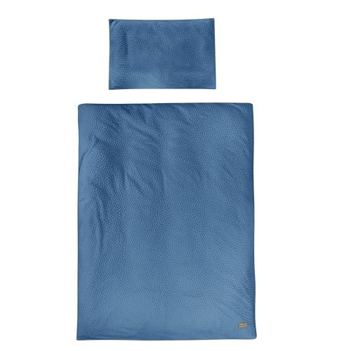 roba Pościel dziecięca Seashells Indigo 100 x 135 cm – 2-częściowy komplet pościeli – bawełna ekologiczna – certyfikat GOTS i Oeko-Tex 100 – niebieska