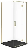 Kabiny prysznicowe - Cersanit SET C556 Kabina CITY PRAWA ZŁOTA 90X90X195+TAKO SLIM CZARNY MAT WIR - miniaturka - grafika 1