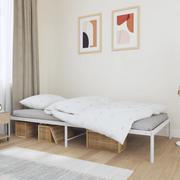 Łóżka - Metalowa rama łóżka, biała, 100x200 cm Lumarko! - miniaturka - grafika 1