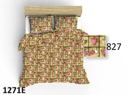 Extrapościel Pościel bawełniana 160x200 1271E serca beżowa czerwone różowe 827N - Pościel - miniaturka - grafika 1