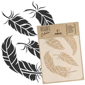 Scrapbooking - szablon malarski scrapbooking – craft // PTASIE PIÓRA - A3 (30x42cm) - miniaturka - grafika 1