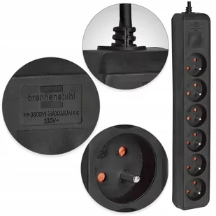 Brennenstuhl 1150623454 gniazdko Verlängerungskabel 5 m 4-drożny z Neon Indicator Biały 05 VV-F 3 g1,25 1150623454 - Kable - miniaturka - grafika 1