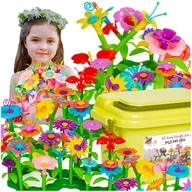 Klocki - KLOCKI KONSTRUKCYJNE KWIATKI KWIATY OGRÓD DUŻE W KUFERKU MAGICZNE KREATYWNE 135 ELEMTNTÓW - miniaturka - grafika 1
