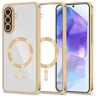 Etui i futerały do telefonów - Etui TECH-PROTECT MagFlex MagSafe do Samsung Galaxy A56 5G Przezroczysto-złoty - miniaturka - grafika 1