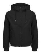 Kurtki męskie - Bestseller A/S Męska kurtka JJEBASIC Softshell Hood PLS, czarna, 3XL, czarny - miniaturka - grafika 1