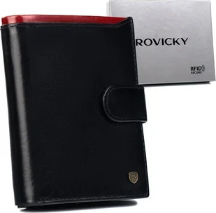Rovicky Skórzany Portfel Męski Na Karty Z Systemem Rfid Protect - Portfele - miniaturka - grafika 1