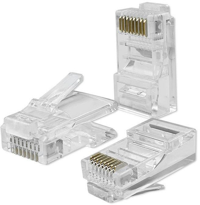 Wtyk QOLTEC przelotowy złącze RJ45 CAT6 UTP Pass Through Pozłacane styki 10 sztuk 54545