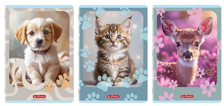 Zeszyt A4 linia 32 kartki Animals Herlitz 10 sztuk
