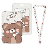 Identyfikatory - Etui Holder na kartę Smycz UHOO 7148 Cute Bear - miniaturka - grafika 1