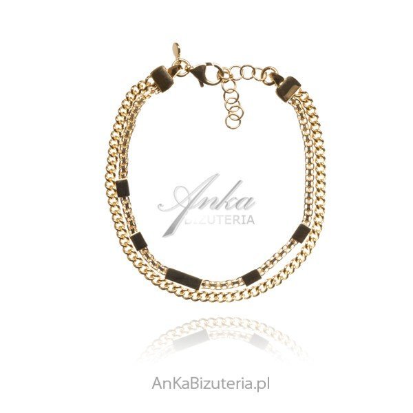 ankabizuteria.pl Bransoletka srebrna pozłacana 24 k złotem - modna b