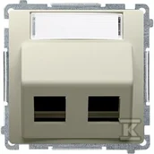 Klawisze i ramki - Kontakt Simon KONTAKT_SIMON Plakietka podwójnego gniazda teleinformatycznego z opisem BASIC Beżowy BMGKS2P.01/12 - miniaturka - grafika 1
