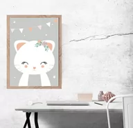 Plakaty - Plakat, Kotek szare tło, 20x30 cm - miniaturka - grafika 1
