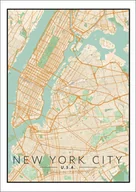 Plakaty - Plakat, Nowy Jork mapa kolorowa, 61x91,5 cm - miniaturka - grafika 1