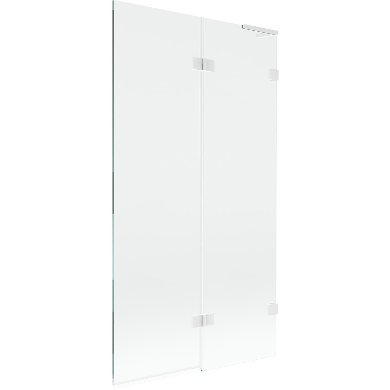 Mexen Lunar L parawan nawannowy 2-skrzydłowy prawy 100 x 150 cm, transparent, biały - 897L-100-100-20-00-P
