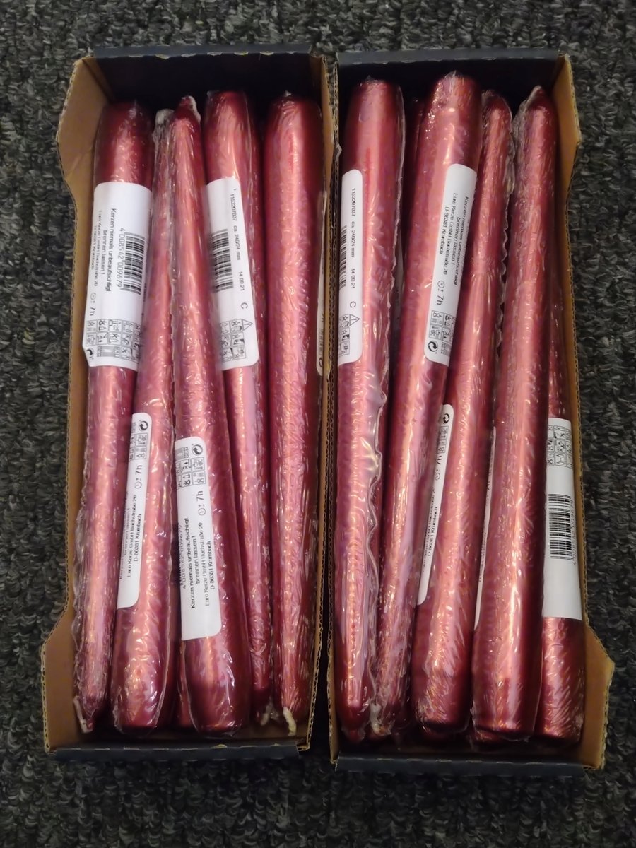 świeca 5 sztuk czerwona świateczna 25cm