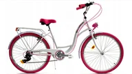 Rowery - Rower Dallas City 26" 7spd - biały z różem - miniaturka - grafika 1