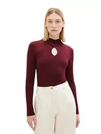 Koszule damskie - Damska koszula z długimi rękawami i wycięciami TOM TAILOR, 10308-Głęboka burgundowa czerwień, XXXL - miniaturka - grafika 1