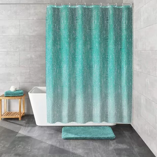 Kleine Wolke Zasłona łazienkowa Cascada 180×200 cm szmaragdowa - Zasłony prysznicowe - miniaturka - grafika 1