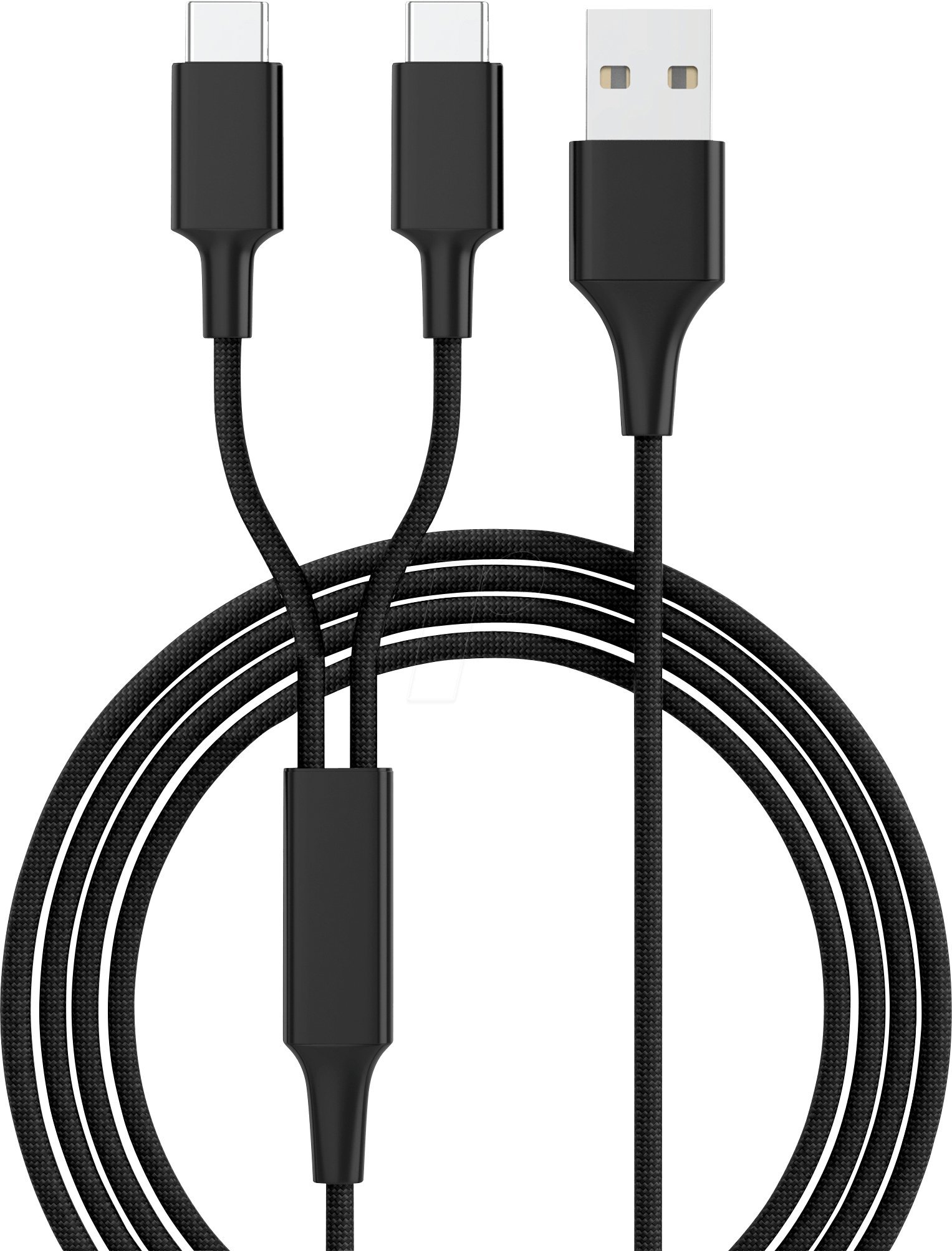 Kabel USB Smrter USB-A - 2x USB-C 1.2 m Czarny SMRTER_HYDRA_DUO_C_BK