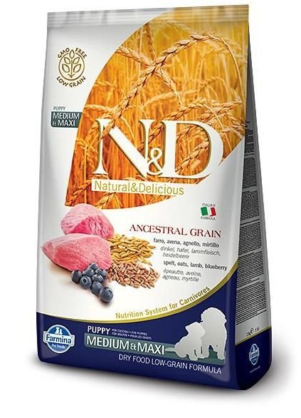 Farmina N&D Low Grain Dog Lamb&Blueberry Puppy Medium&Maxi 2,5 kg