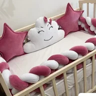 Ochraniacze do łóżeczka - OCHRANIACZ WARKOCZ do łóżeczka OTULACZ 360cm Mocowanie +PODUSIA+TORBA DO PRANIA - miniaturka - grafika 1