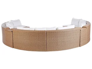 Zestaw ogrodowy z technorattanu 9-osobowy beżowy SEVERO - Meble ogrodowe - miniaturka - grafika 6