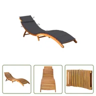 Leżaki ogrodowe - The Living Store Ogrodowy leżak z poduszką - lite drewno akacjowe - Leżak - miniaturka - grafika 1