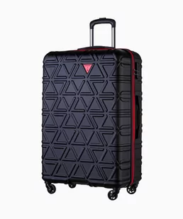 PUCCINI Duża czarna walizka z kontrastowym wykończeniem - Walizki PUCCINI Duża czarna walizka z kontrastowym wykończeniem - Walizki - miniaturka - grafika 1