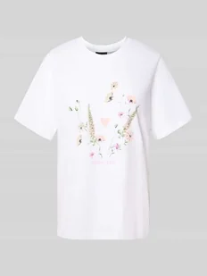 T-shirt o kroju oversized z czystej bawełny model ‘FLURA’ - Koszulki i topy damskie - miniaturka - grafika 1