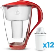 Zabawki AGD - ZESTAW szklany dzbanek Dafi CRYSTAL LED 2 l makowy + 12 wkładów Classic - miniaturka - grafika 1