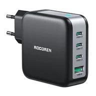 Ładowarki do telefonów - Ładowarka sieciowa Rocoren 3x USB-C, 1x USB, Power Delivery 3.0, GaN, 100W (czarna) - miniaturka - grafika 1