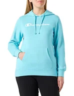 Bluzy damskie - Champion Damska bluza z kapturem Legacy American Classics Powerblend Terry Logo, błękitna, L - miniaturka - grafika 1