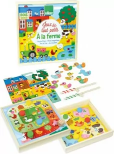 Vilac Drewniany zestaw zabawnych gier ze zwierzątkami 4w1 - Puzzle - miniaturka - grafika 1