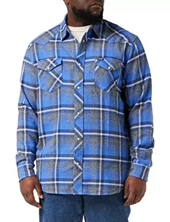 Koszule męskie - Wrangler Męska koszula Heritage Shirt, niebieska, średnia - grafika 1