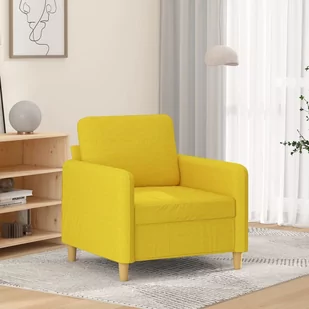 vidaXL Fotel, jasnożółty, 60 cm, obity tkaniną - Fotele - miniaturka - grafika 1