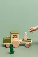 Samochody i pojazdy dla dzieci - Drewniany traktor z przyczepą - miniaturka - grafika 1